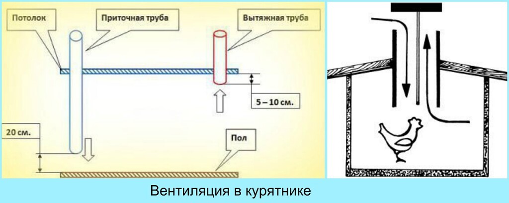 Вентиляция в курятнике схема