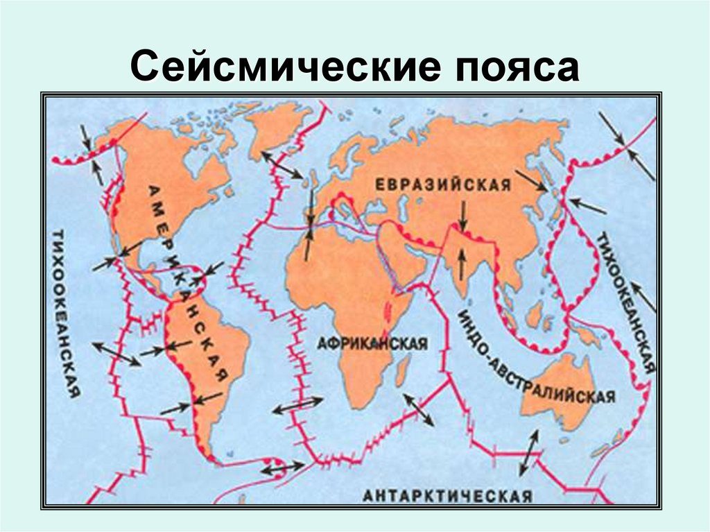 В какой части материка часто происходят землетрясения. Литосферные плиты и сейсмические пояса. Тихоокеанский и альпийско Гималайский сейсмический пояс. Средиземноморско трансазиатский сейсмический пояс. Границы литосферных плит и сейсмические пояса.