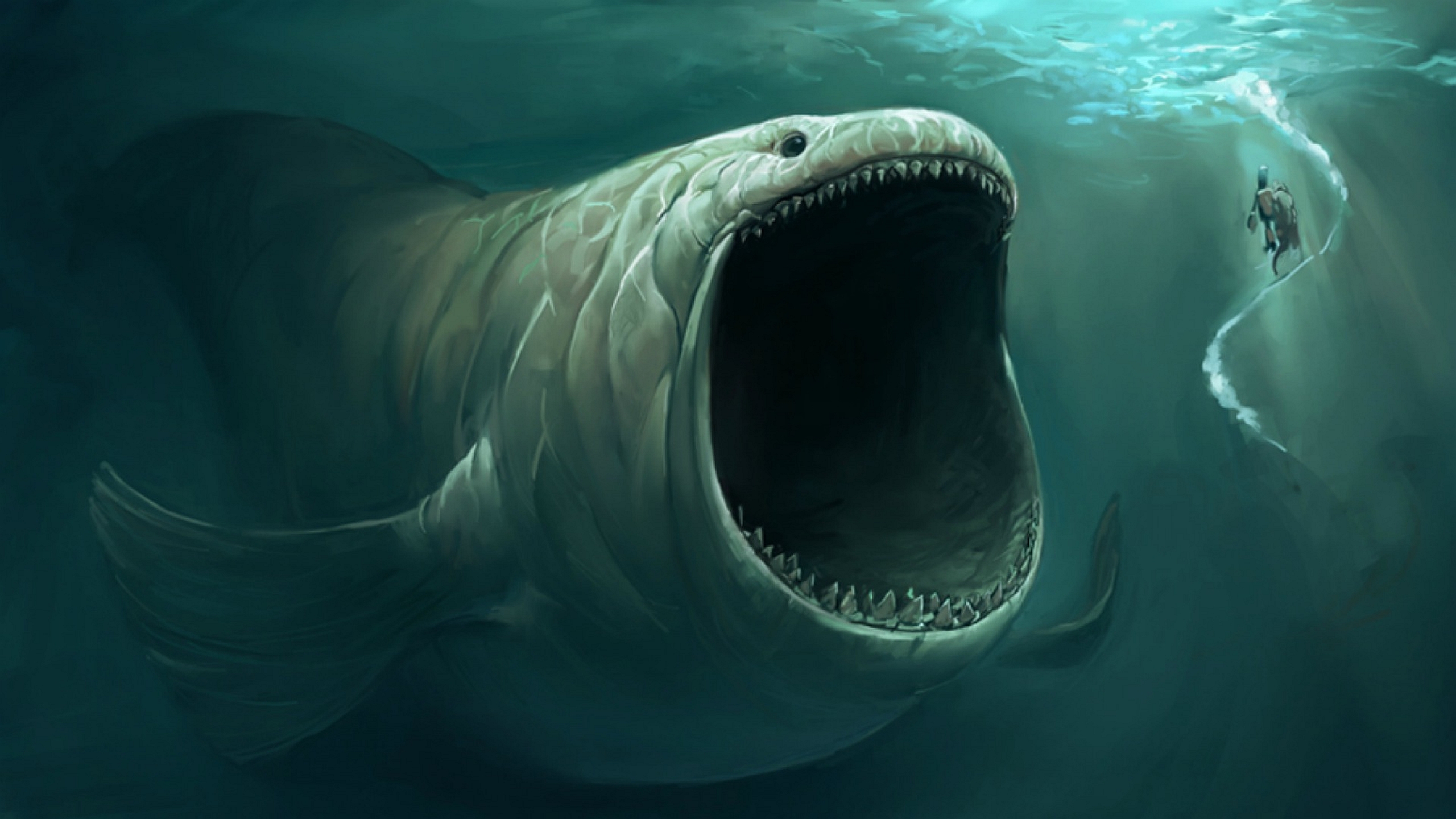 Акула мегалодон – огромная страшная пасть!