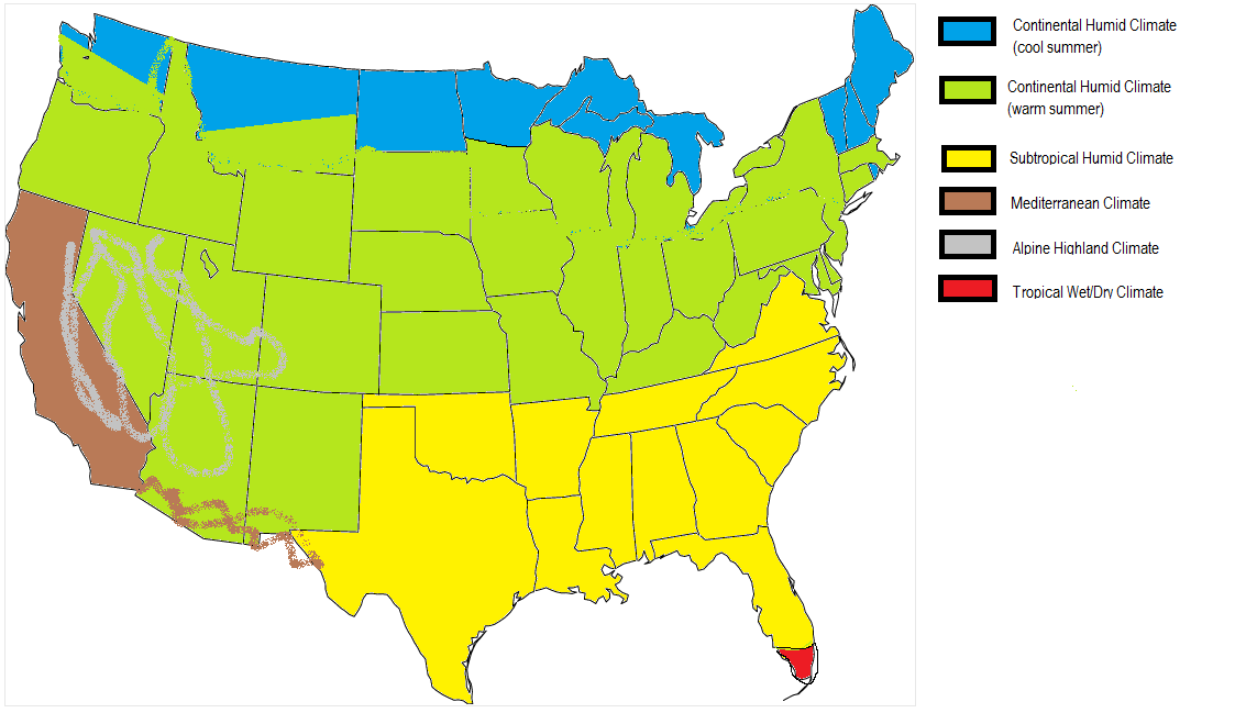 Среднегодовая температура в америке. Климатические зоны США карта. Климатические пояса США карта. Климат США карта с поясами. Климат США карта зоны.