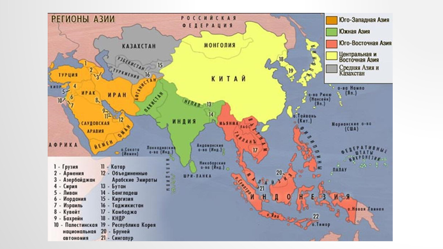 Страны азии по форме правления